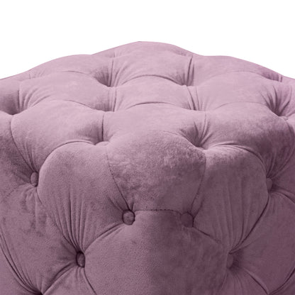 Modern Velvet Upholstered Ottoman, Exquisite Small End Table, Soft Foot Stool, Dressing Makeup Chair, Comfortable Seat For Living Room, Bedroom, Entrance - Purple