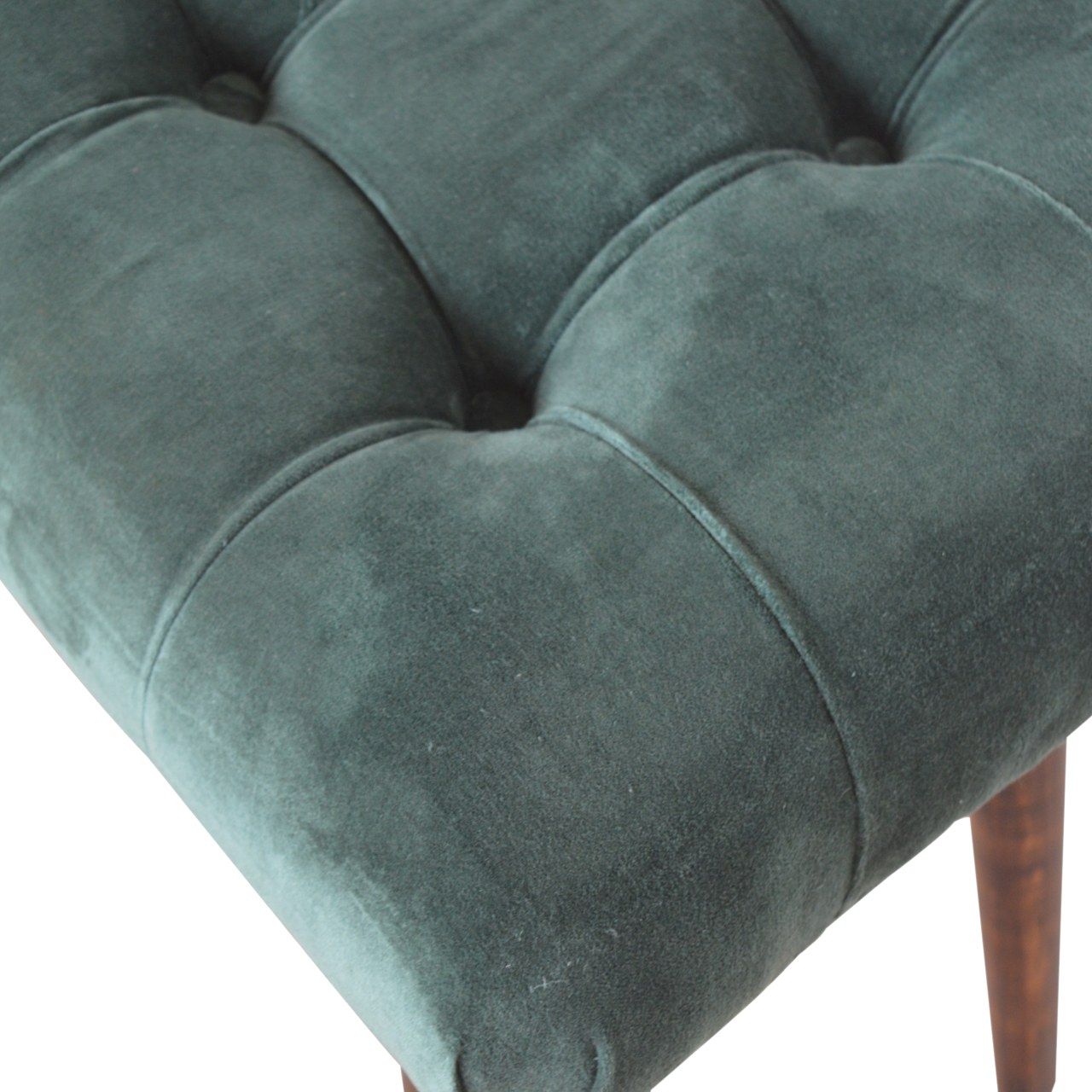 Velvet Curve Bench - Emerald