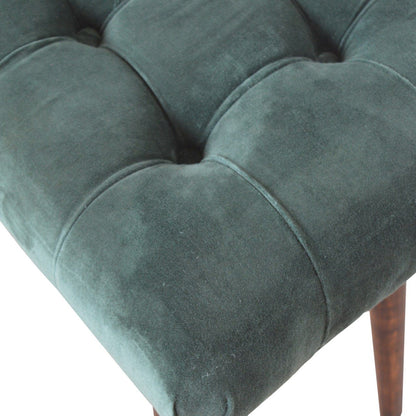 Velvet Curve Bench - Emerald