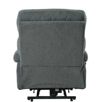 Oversized Power Lift Recliner Chair, Electric Fabric Recliner Chair, Home Theater Seating, Reclining Sofa Chair With Remote Control, Side Pocket, Spacious Seat - Dark Gray