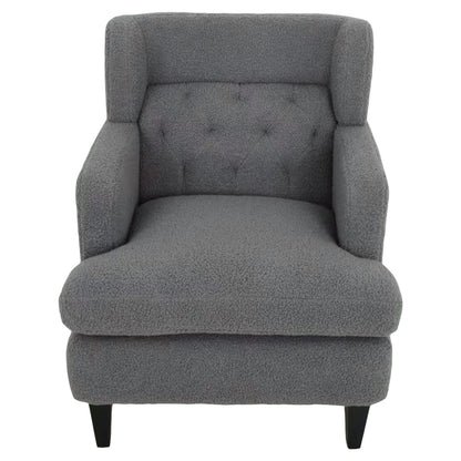 Upholstered Accent Chair Tufted Armchair For Living Room - Dark Gray
