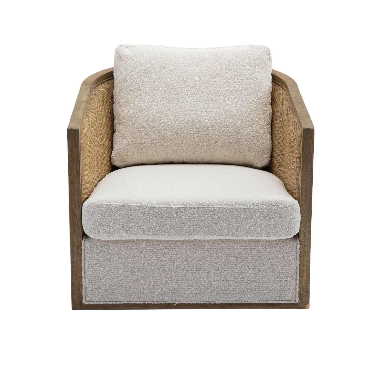 Swivel Barrel Chair, Comfy Round Accent Sofa Chair With 360 Degree Swivel, Leisure Arm Chair For Living Room, Nursery, Hotel, Bedroom, Office, Lounge - Beige