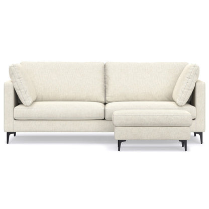 Ava - Mid Century Sofa With Ottoman Set - Cream