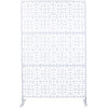 Outdoor & Indoor Metal Privacy Screen Freestanding Decorative Privacy Screen - White