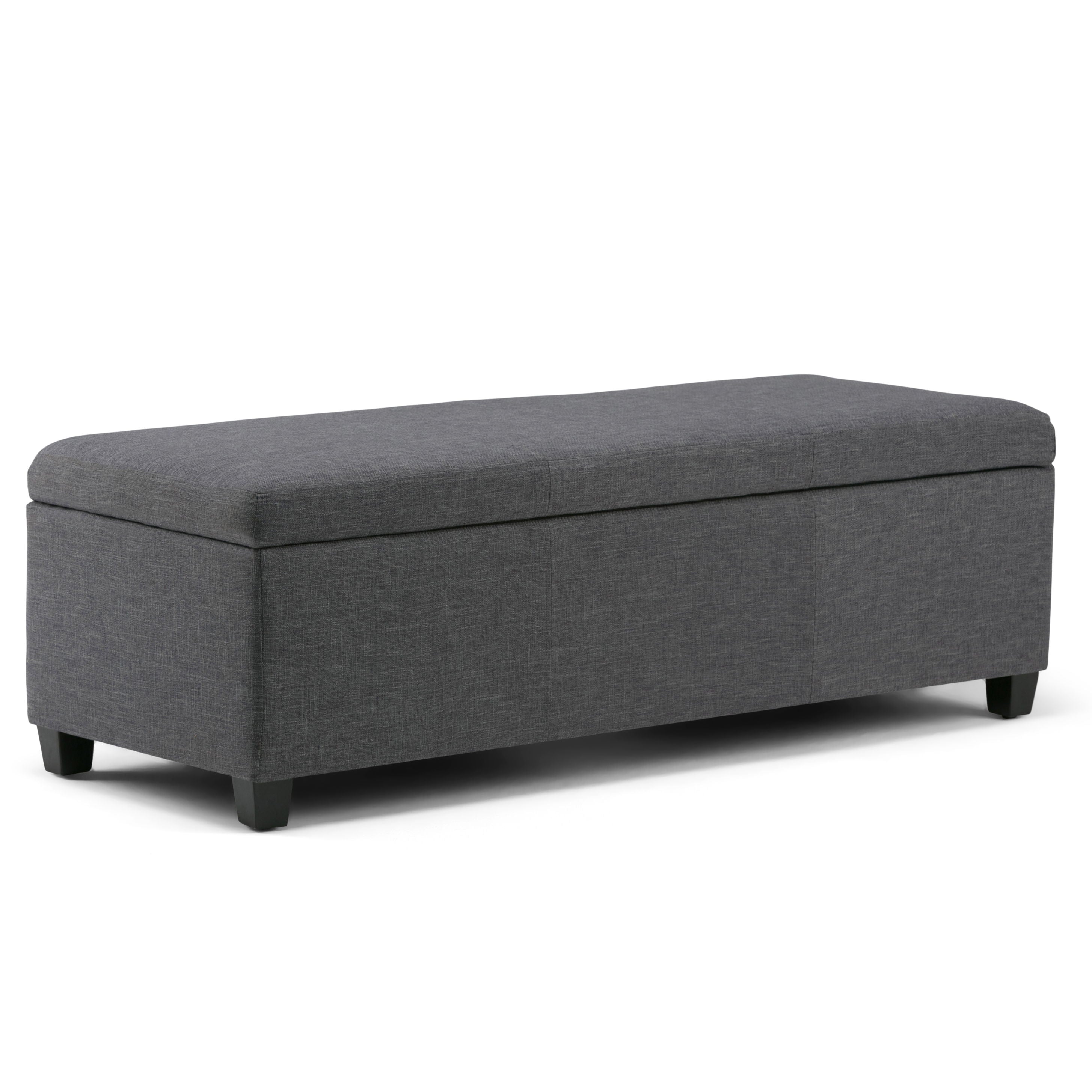 Avalon - Storage Ottoman Bench - Slate Gray