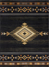 Tribes - 2' X 3' Southwest Area Rug - Black, Polyester