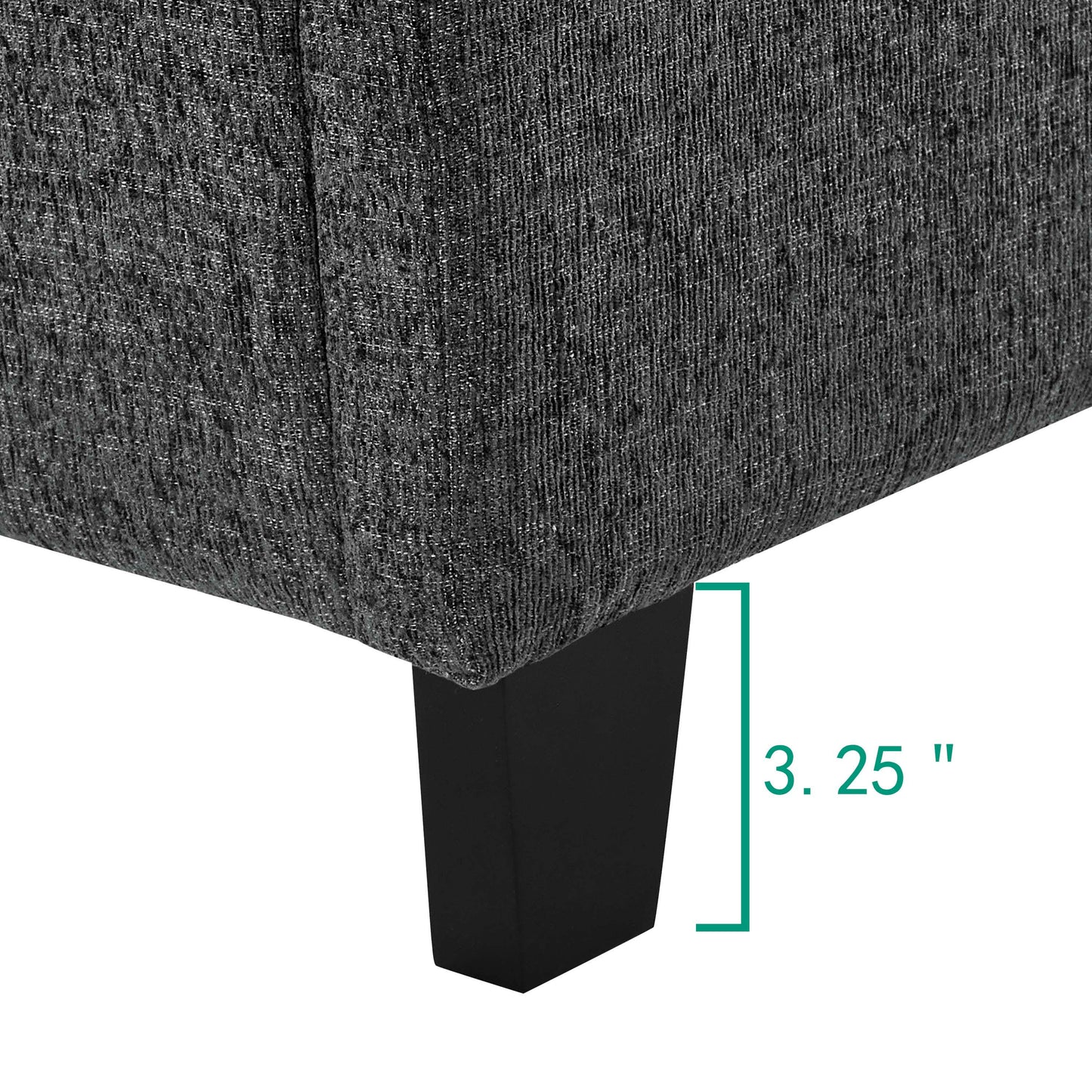 King Size Squares Upholstered Platform Bed - Gray