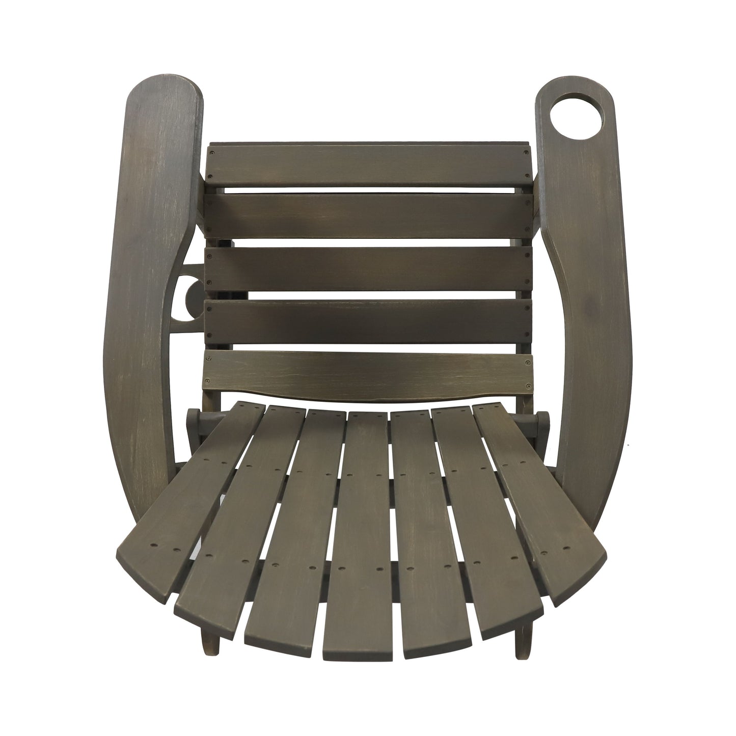 Zenithia - Outdoor Foldable Adirondack Chair With 2 Cup Holders - Gray