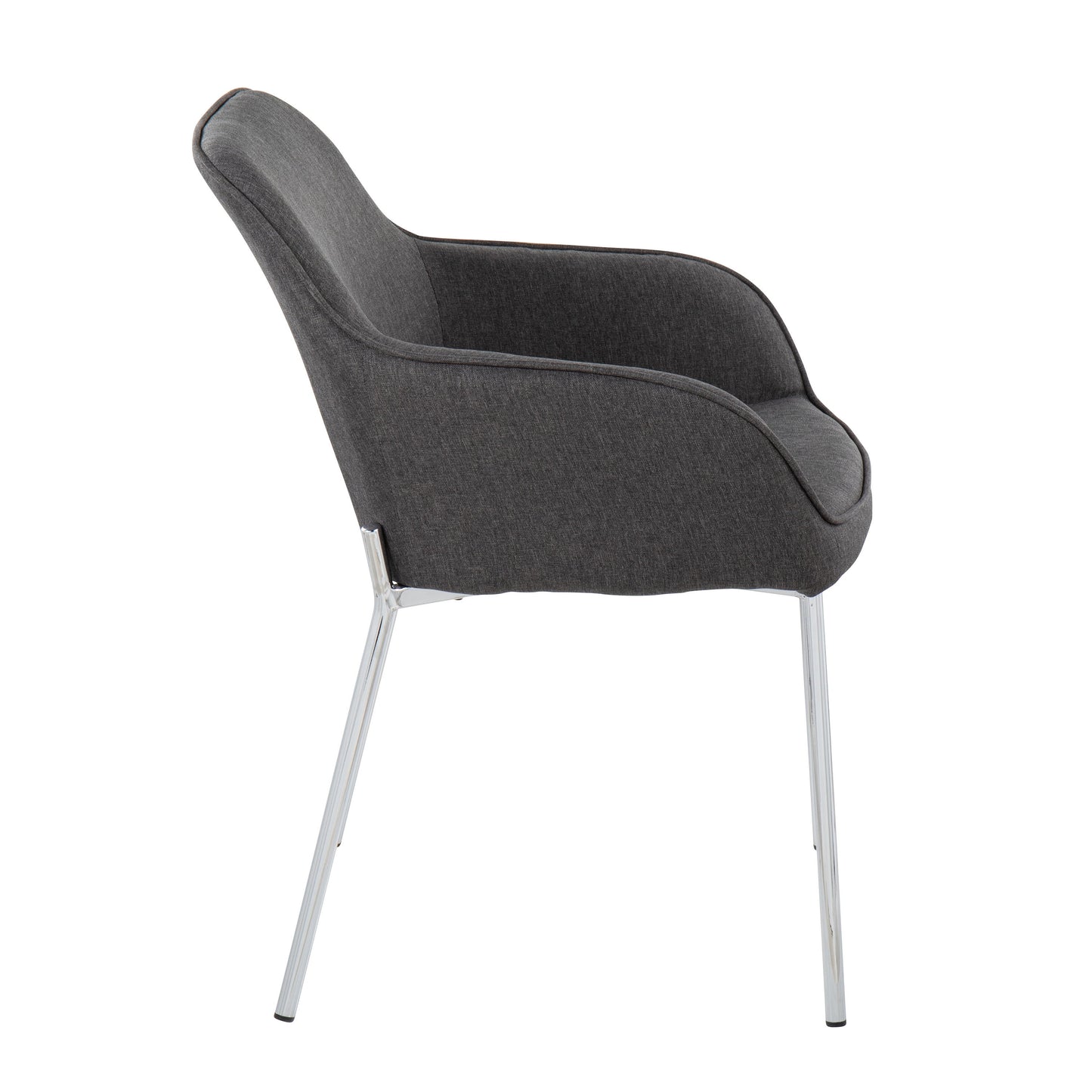 Daniella - Contemporary Dining Chair (Set of 2) - Chrome / Charcoal