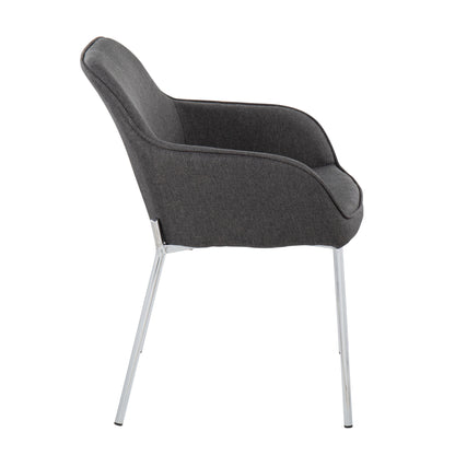 Daniella - Contemporary Dining Chair (Set of 2) - Chrome / Charcoal