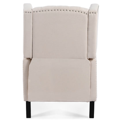 Manual Wing Chair Recliner - Beige