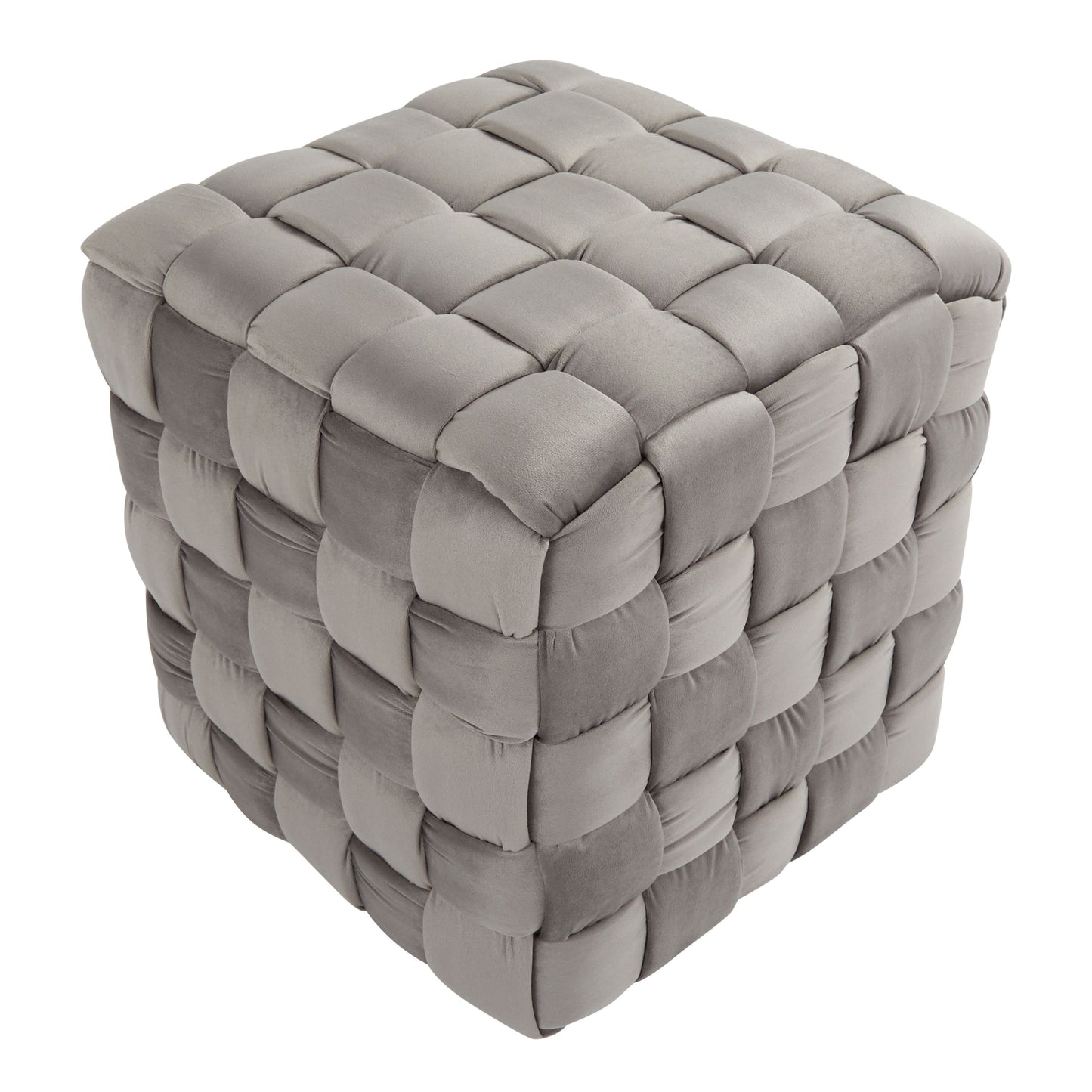 Square Braided Ottoman - Dark Gray
