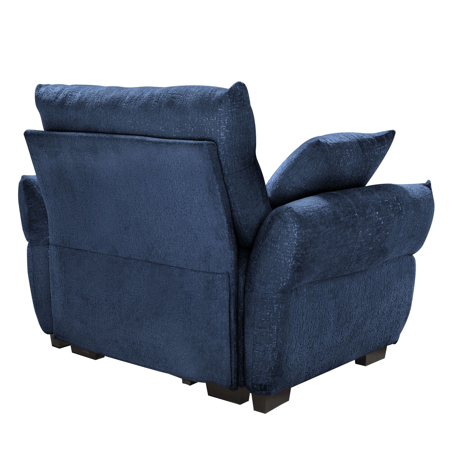 Modern Ergonomic Single Seater Sofa With High Resilience Support Cushions And Throw Pillows - Blue