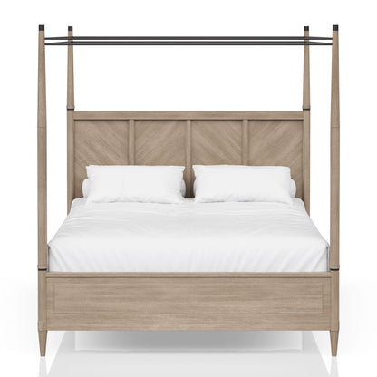 Queen Canopy Bed - Sand