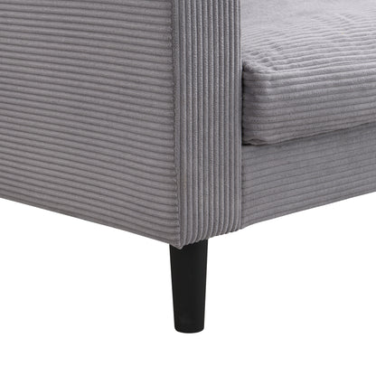 Modern Upholstered 2 Piece Sofa Set With 3 Seater And 2 Seater For Living Room - Light Gray
