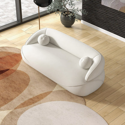 Andrew - Boucle Sofa - Beige / Ivory White / Light Beige / White