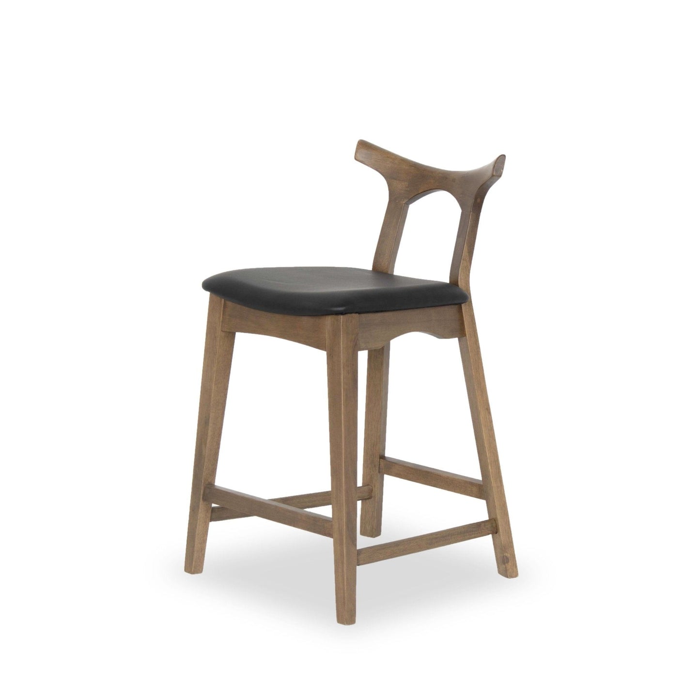 Hester - Upholstered Square Bar Chair (Set of 2) - Black / Brown