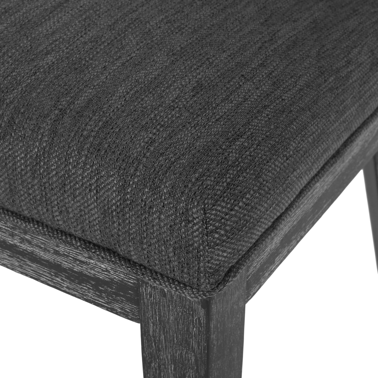 Modern Rustic Dining Chair (Set of 2) With Solid Wood Frame - Charcoal