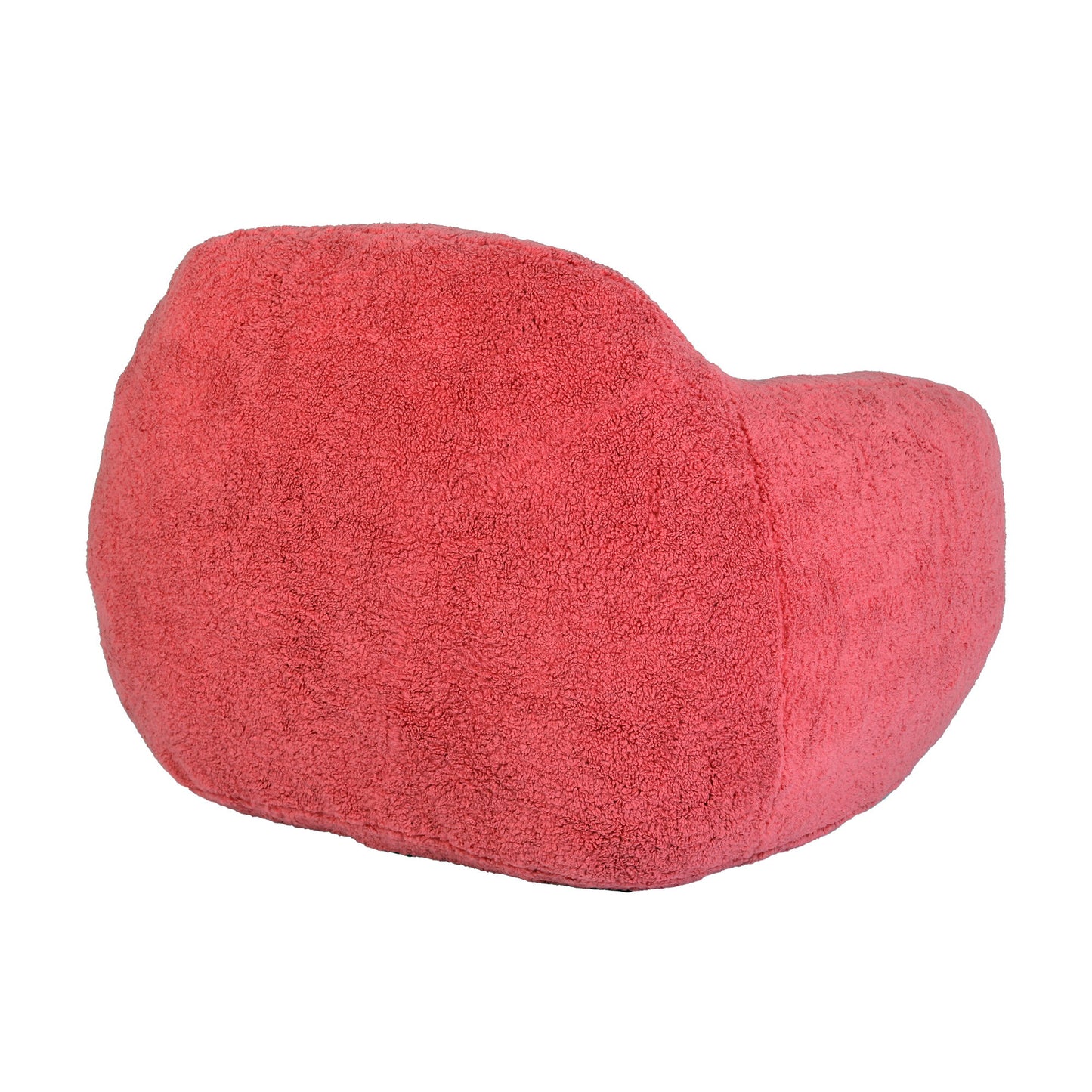 Giant Bean Bag Chair For Adults, Spacious Memory Foam Bean Bag Sofa With Armrests Teddy Fabric, Comfy Seating For Living Room Or Bedroom - Pink