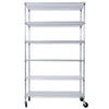 6 Tier 6000Lbs Capacity Nsf Metal Shelf Wire Shelving Unit, Heavy Duty Adjustable Storage Rack With Wheels & Shelf Liners For Commercial Grade Utility Steel Storage Rack - Chrome