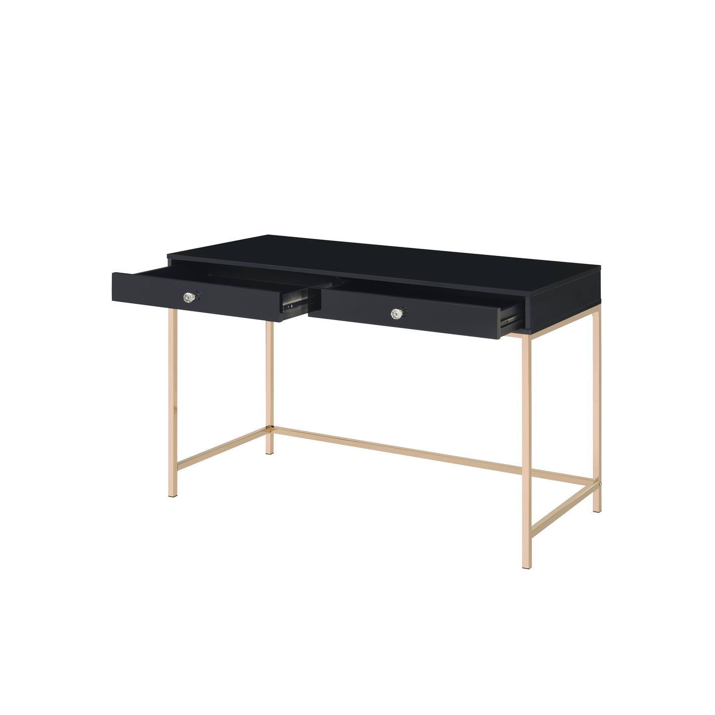 Ottey - High Gloss Writing Desk - Black / Gold