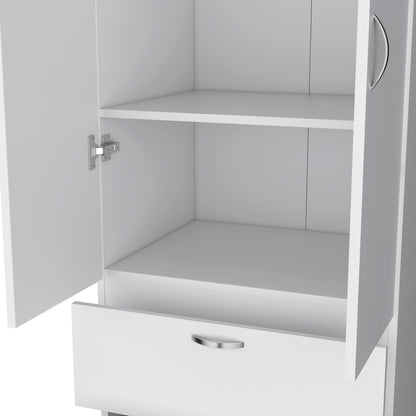 Armoire Wardrove, Hanging Rod, 2 Drawers, 1 Shelf - White