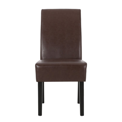 Contemporary Dining Chair (Set of 2) With Upholstery And Rubberwood Legs - Dark Brown