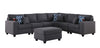 Cooper - 7 Piece Reversible L-Shape Sectional Sofa & Comfort Ottoman And Cupholder - Dark Gray