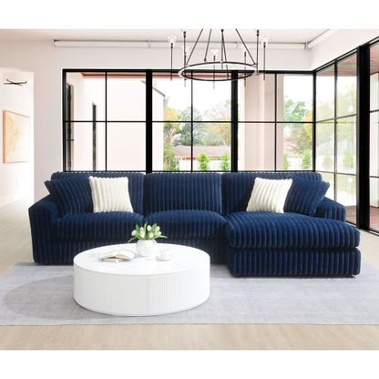 Breton - Sectional Sofa With 4 Pillows - Blue