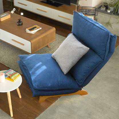 Single Lazy Sofa Chair Leisure Foldable Reclining Chair - Blue