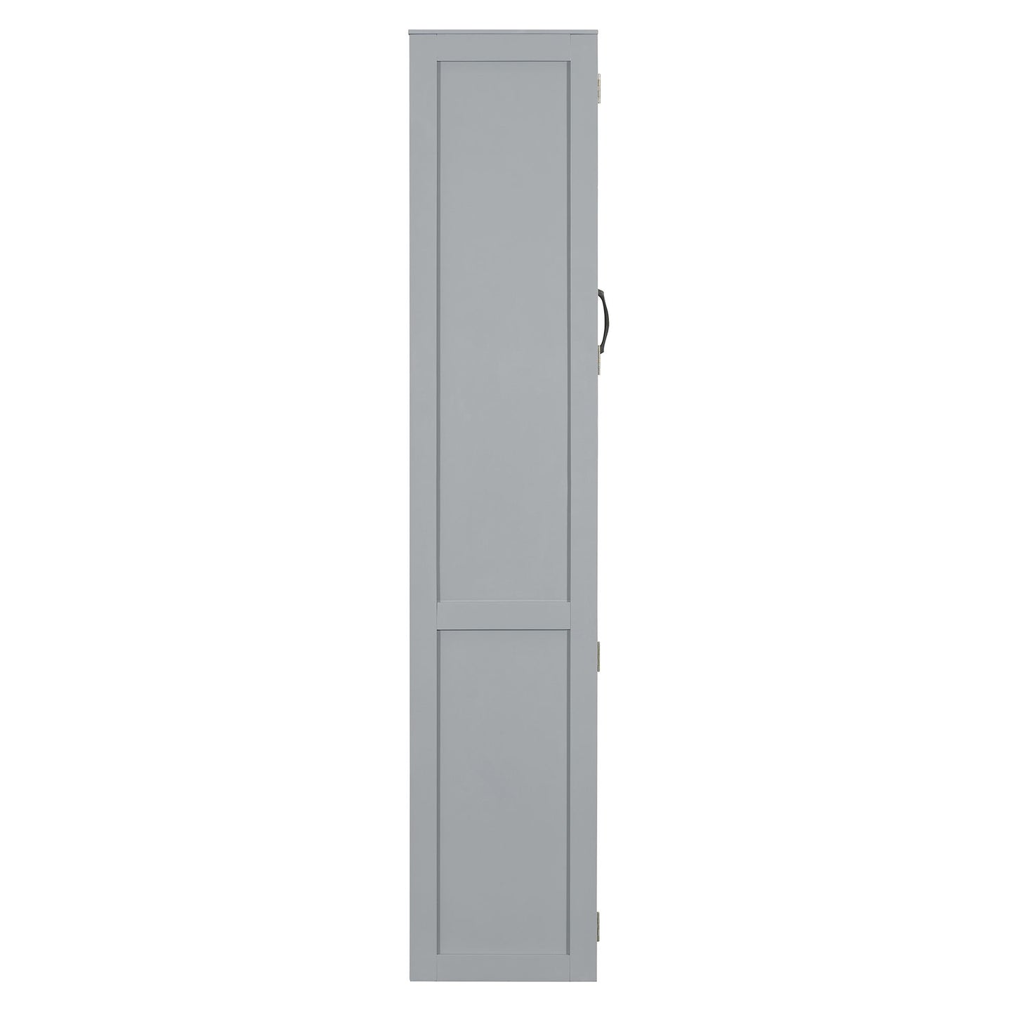 Full Size Murphy Wall Bed With Shelves, Wardrobe And LED Lights - Gray