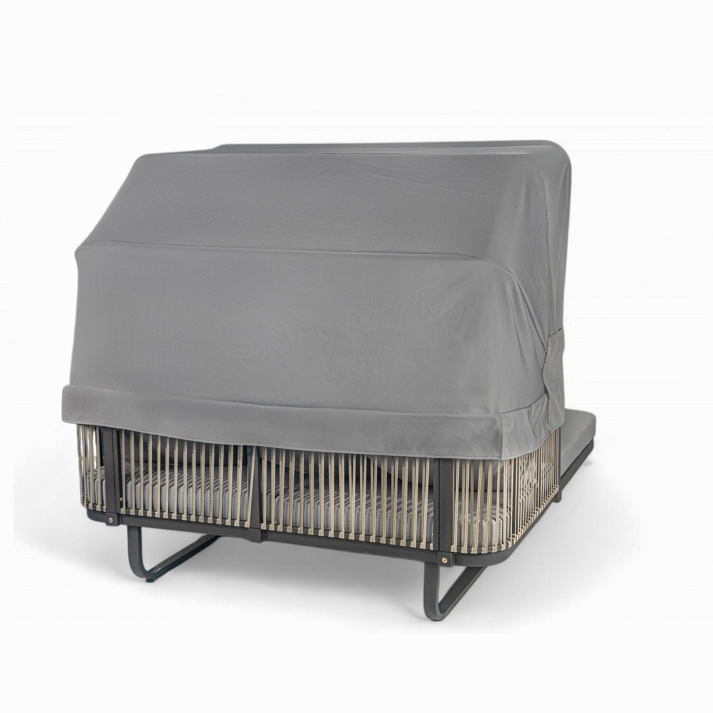 Outdoor Patio Daybed Rattan Daybed Outdoor Sunbed With Detachable Pillows For Patio, Backyard, Pool - Gray