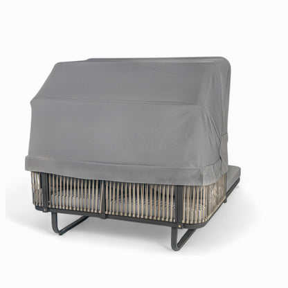 Outdoor Patio Daybed Rattan Daybed Outdoor Sunbed With Detachable Pillows For Patio, Backyard, Pool - Gray