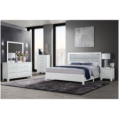 Omoda - King Bed With LED - White