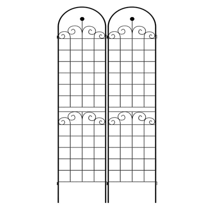 4 Pack Metal Garden Trellis For Climbing Plants Outdoor Rustproof Plant Support Rose Trellis Netting Trellis - Black