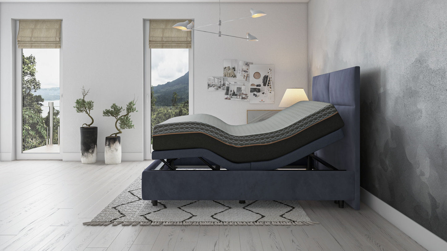 Copper Lux Hybrid - 12" Queen Mattress With Copper Infused Contouring Memory Comfort Layer And Supportive Coil System - Black / Gray