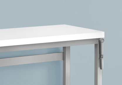 Computer Desk, Home Office, Standing, Adjustable, Laptop, Contemporary And Modern - White