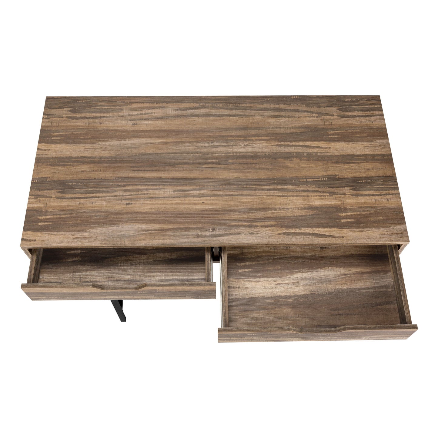 Computer Desk For Home Office, Laptop, Storage Drawers, Contemporary Versatile Placement - Brown