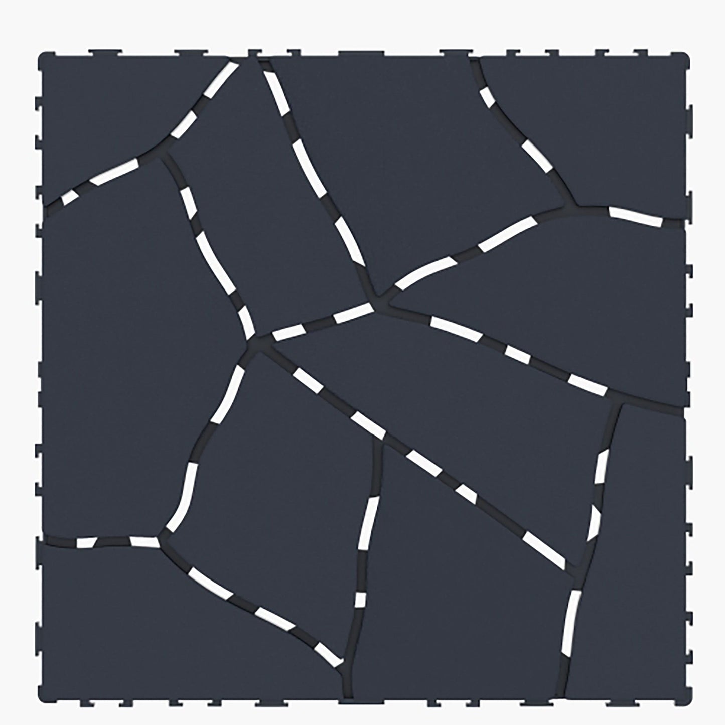 Stone Style Patio Deck Tiles Diy - Module Interlocking Decking Tiles Polypropylene 12" - Dark Gray