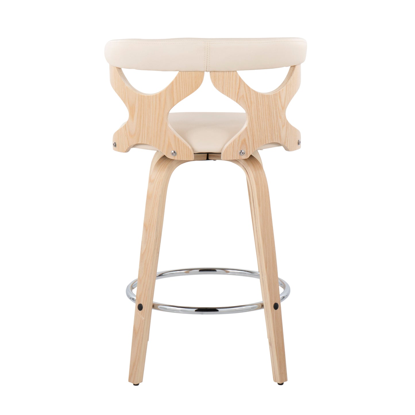 Gardenia - Mid-Century Modern Counter Stool (Set of 2) - Natural / Cream