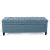 Juliana - Storage Ottoman With Stylish DesignÔøΩÔøΩÔøΩÔøΩÔøΩÔøΩÔøΩÔøΩÔøΩÔøΩÔøΩÔøΩÔøΩÔøΩÔøΩ Fabric And Birch Legs - Blue