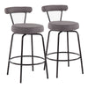 Rhonda - Contemporary Counter Stool (Set of 2) - Black / Charcoal