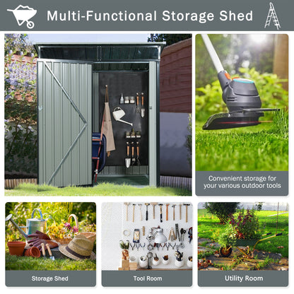 Tc53Bl Outdoor Metal Storage Shed Transparent Plate - Black