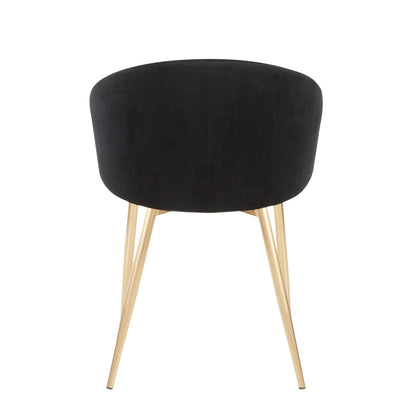Claire - Contemporary & Glam Chair (Set of 2) - Gold / Black