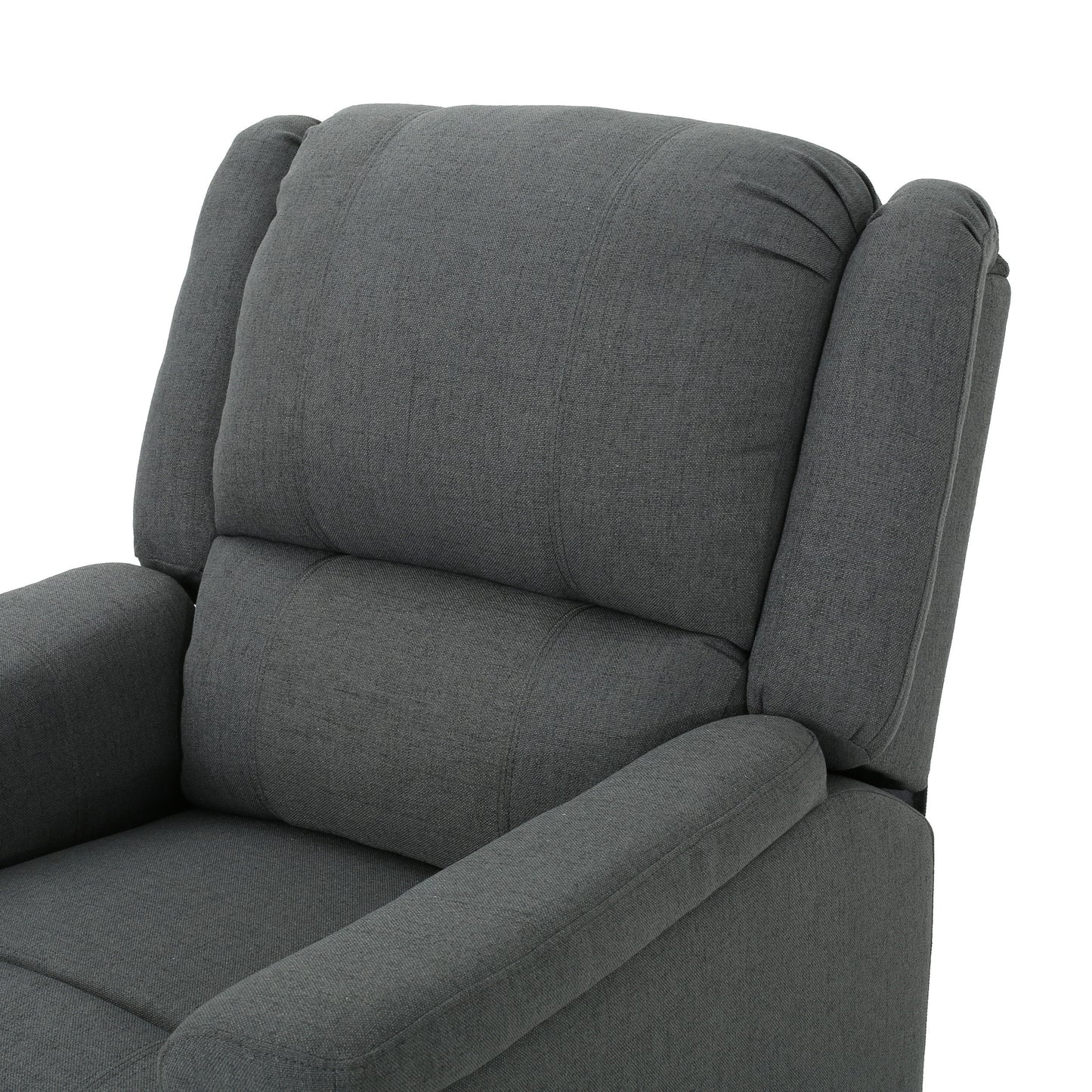 Glider Recliner With Swivel, Manual Reclining Chair - Charcoal