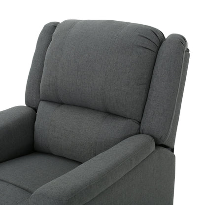 Glider Recliner With Swivel, Manual Reclining Chair - Charcoal