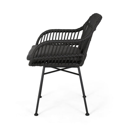 Outdoor Accent Chair With Steel Frame And Water Resistant Cushions (Set of 2) - Gray