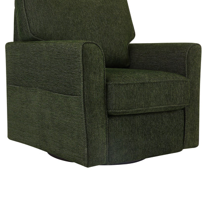 360ÔøΩÔøΩ Swivel Chair Accent Barrel Armchair With Side Pockets, Chenille Upholstery, Compact Size - Green