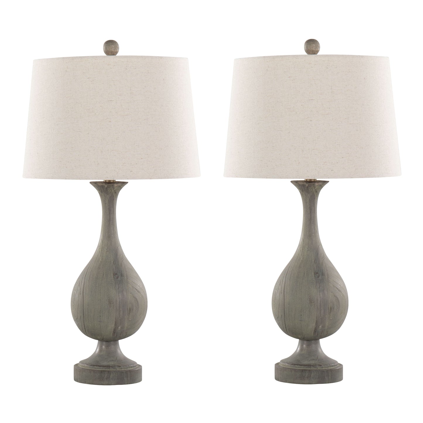 Cipolla - Poly Farmhouse Table Lamp (Set of 2) - Acid Dusty Poly / Antique Soft Brass / Natural