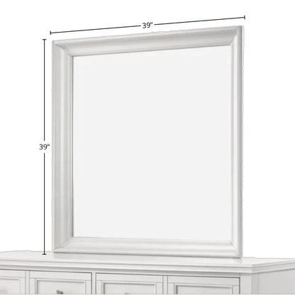 Square Mirror - White